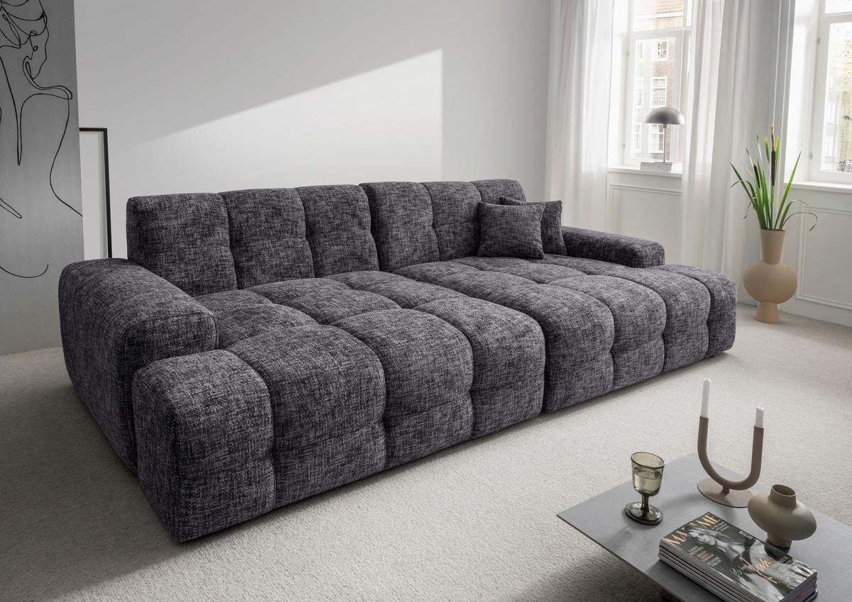 Bigsofa Bosco, Schwarz B: 304 cm - Schwarz, MODERN, Textil (304/87/155cm) - Livetastic
