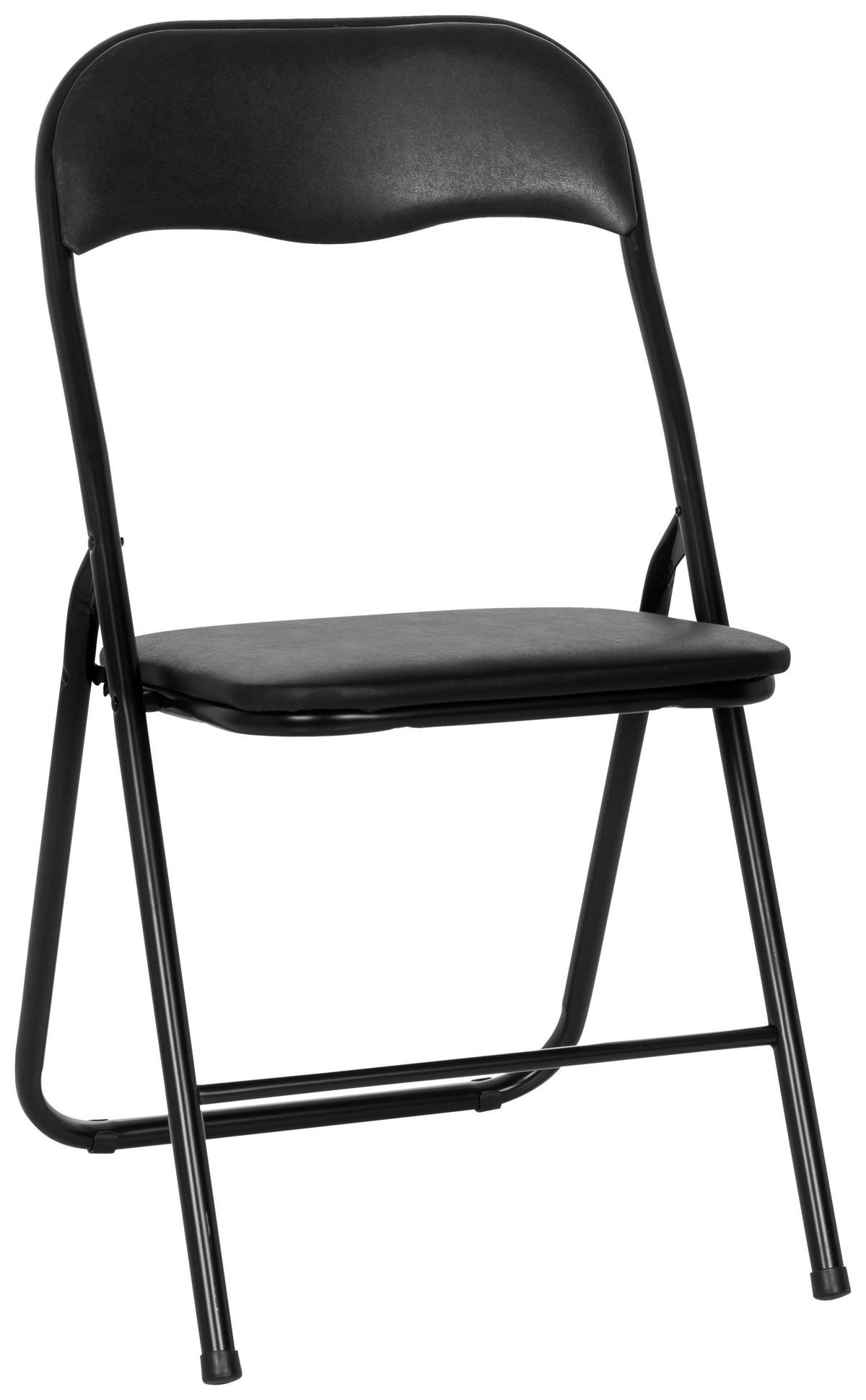 Klappstuhl Tudela Basic Schwarz B: 44 Cm - Schwarz, MODERN, Metall (44/81/48cm) - MID.YOU