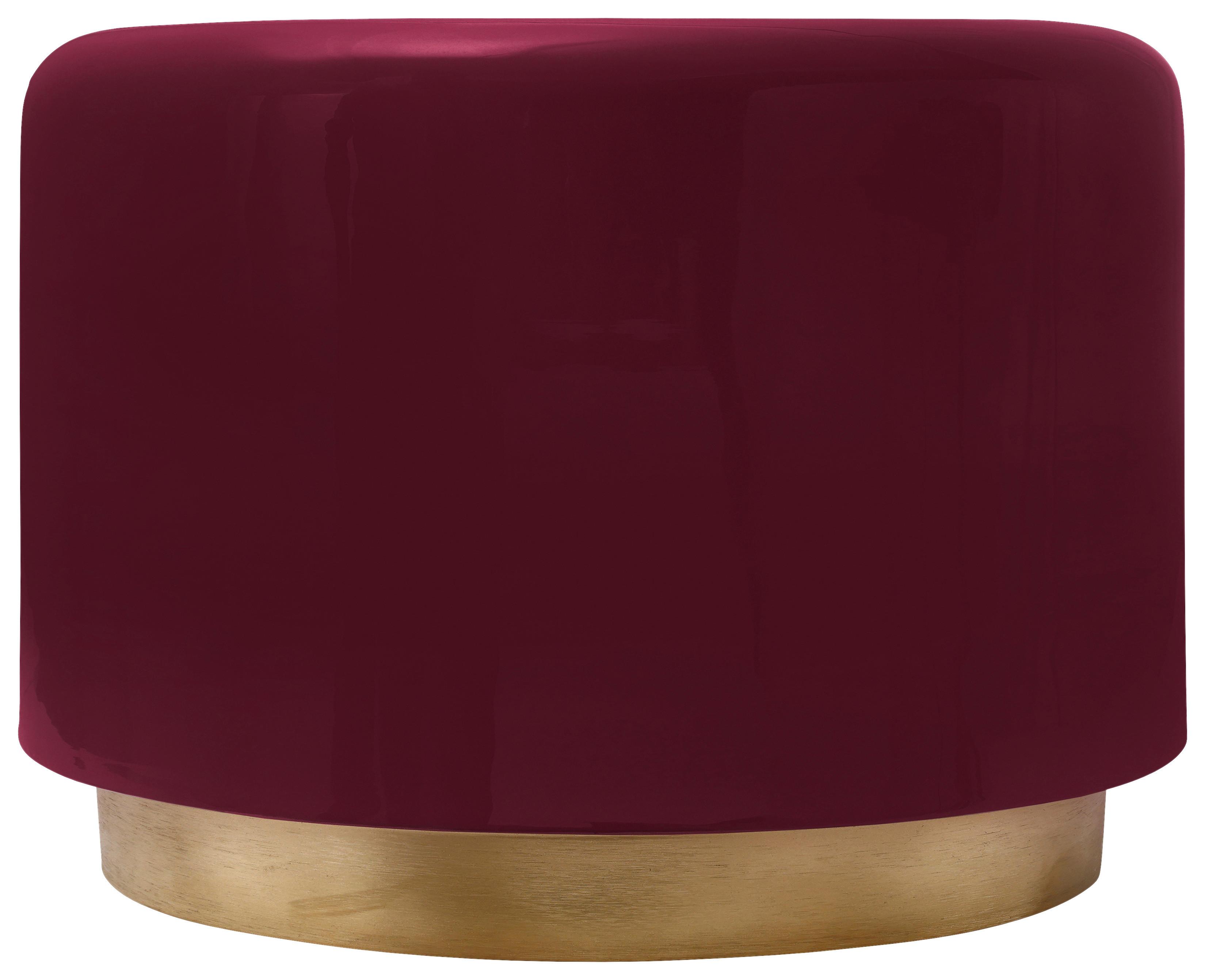 PRÍRUČNÝ STOLÍK ART DECO 275 BEERE - zlatá/bobuľová, Design, kov (51,5/43cm) - Kayoom