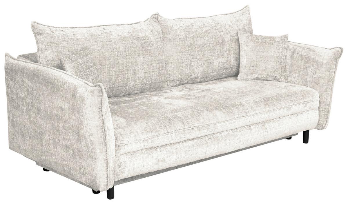 Schlafsofa Kairo Beige, Lf: Ca. 190x150cm - Beige/Schwarz, ROMANTIK / LANDHAUS, Holz/Kunststoff (230/90/115cm) - James Wood