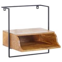 Nočný stolík masív mango/kov - černá/hnědá, Moderní, dřevo (44/45/35cm) - MID.YOU