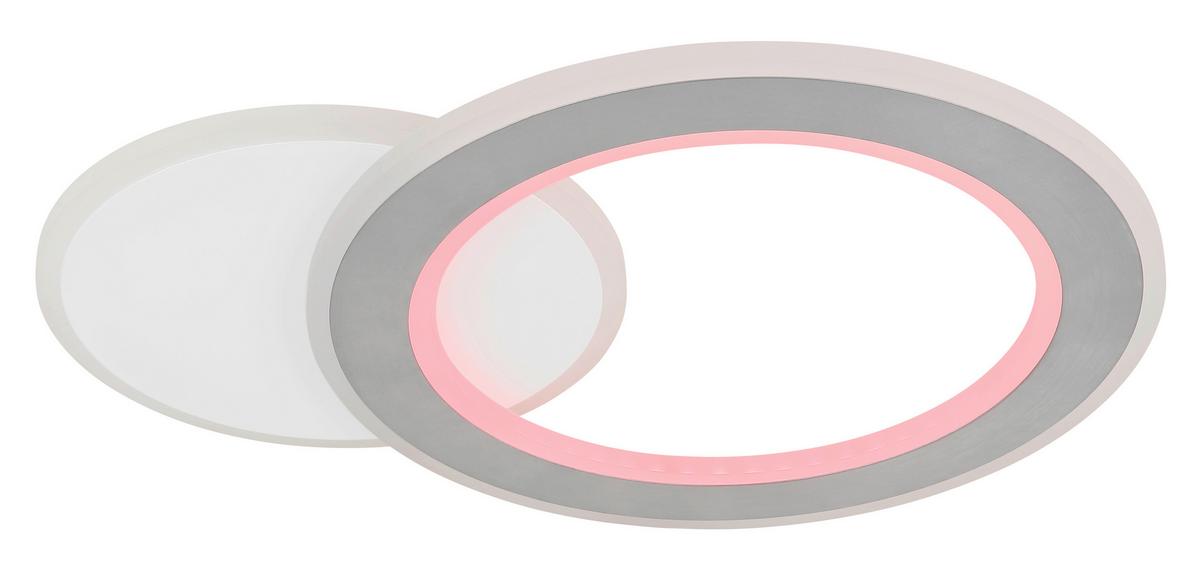 LED-Deckenleuchte 2700-6000k - Hellgrau/Schwarz, Design, Kunststoff/Metall (51/38/4cm) - Globo