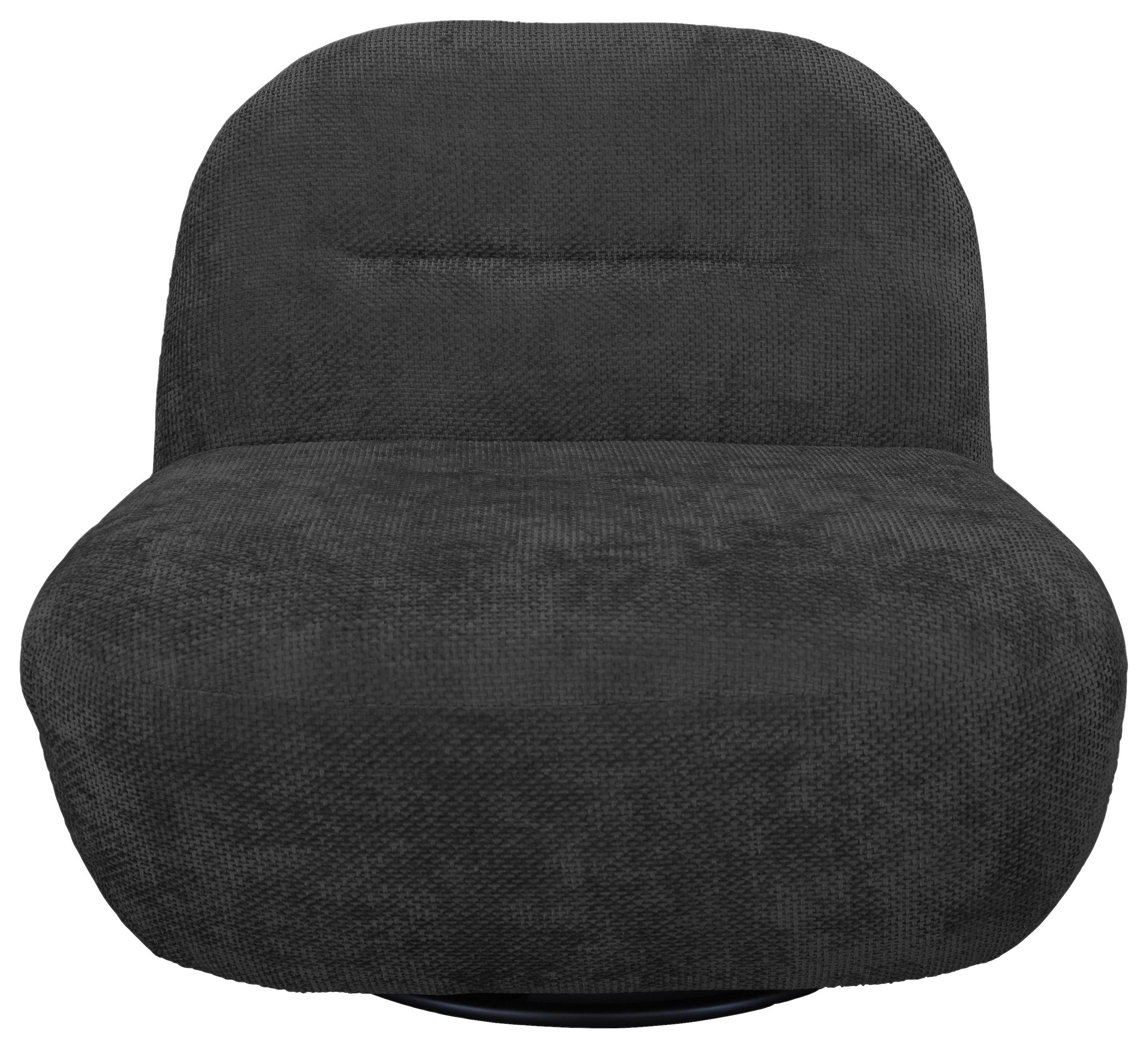 Relaxsessel Bunty Dunkelgrau B: 85 cm - Dunkelgrau/Schwarz, Basics, Textil (85/74/85cm) - Livetastic