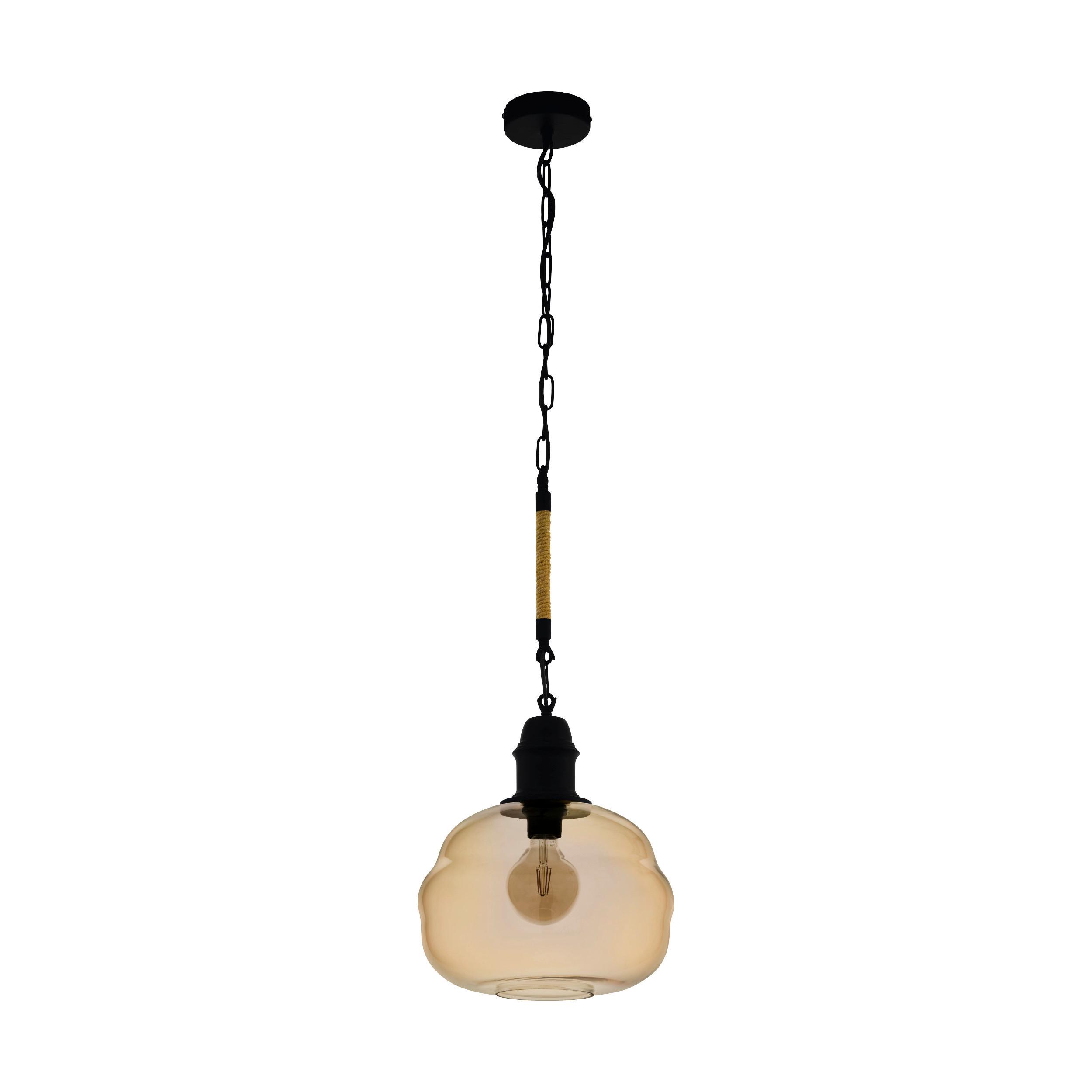 Hängeleuchte Marysville H: 110 cm 1-Flammig, Rauchglas - Schwarz, Design, Glas/Metall (32,5/110cm) - Eglo