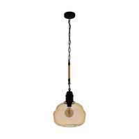 Hängeleuchte Marysville H: 110 cm 1-Flammig, Rauchglas - Schwarz, Design, Glas/Metall (32,5/110cm) - Eglo