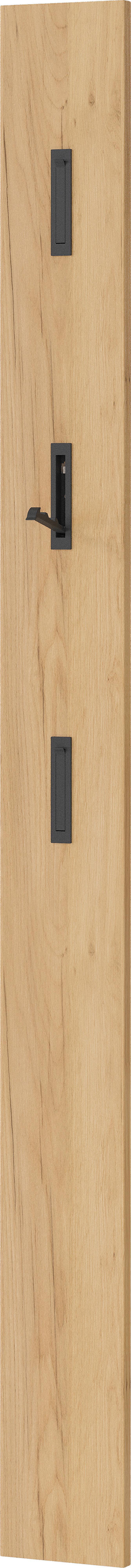 Garderobe Gw-Binetto 3-Teilig Grün/Eichefarben B: 130 cm - Eichefarben/Grün, Design, Glas/Holzwerkstoff (130/200/27cm) - Livetastic