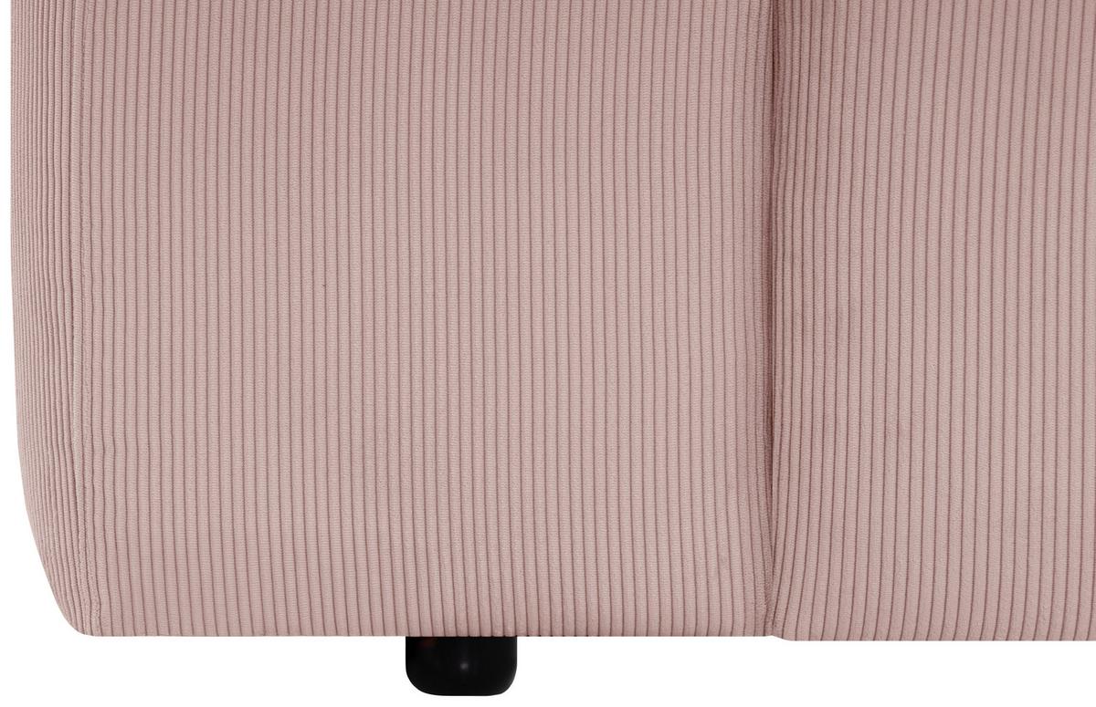 Ecksofa Hannah Rosa 252x170 Cm - Schwarz/Rosa, Design, Textil (252/170cm) - MID.YOU