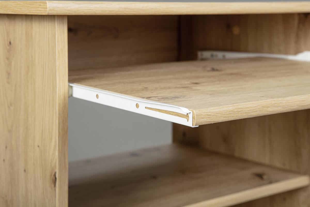 Computertisch mit Auszug B 80cm H 75cm Addu Eiche Dekor - Eichefarben, KONVENTIONELL, Holzwerkstoff/Kunststoff (80/50/75cm) - MID.YOU