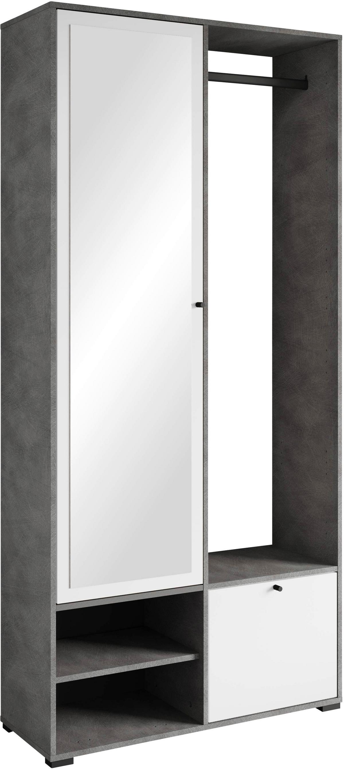 Garderobe Dino Anthrazit/weiß B: 90 Cm - Anthrazit/Weiß, Trend, Holzwerkstoff (90/190/33cm) - P & B
