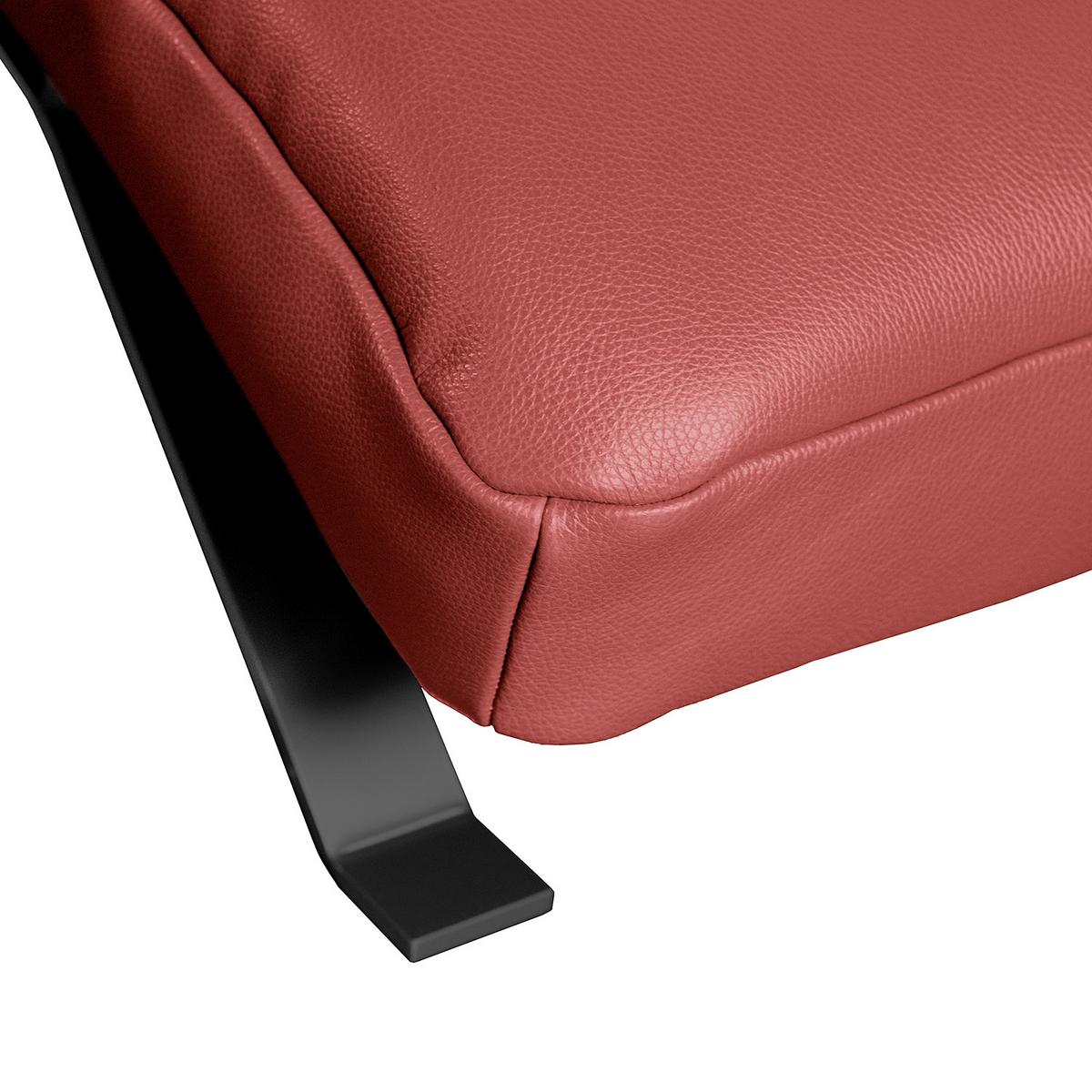 Relaxliege Swing Black Rot B: 65 Cm - Rot/Schwarz, Design, Leder (65/65-95/171cm) - Livetastic