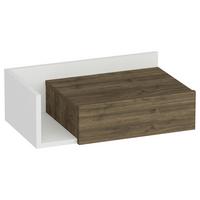 Nachtkästchen, Walnuss Dekor Weiß, H: 21,4 cm, Hephaistos - Walnussfarben/Weiß, Design, Holzwerkstoff (60/21,4/35cm) - MID.YOU