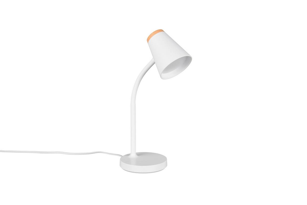 LED-Tischleuchte Pongo Braun Weiß B: 13 cm - Weiß/Braun, Basics, Kunststoff (36/13/23cm)