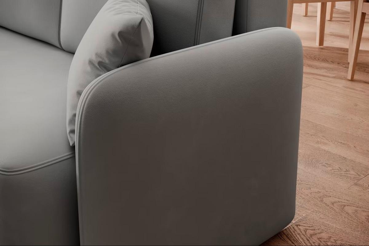 Ecksofa Hadson Hellgrau S: 150x206 cm - Hellgrau/Schwarz, Design, Textil (150/206cm) - MID.YOU