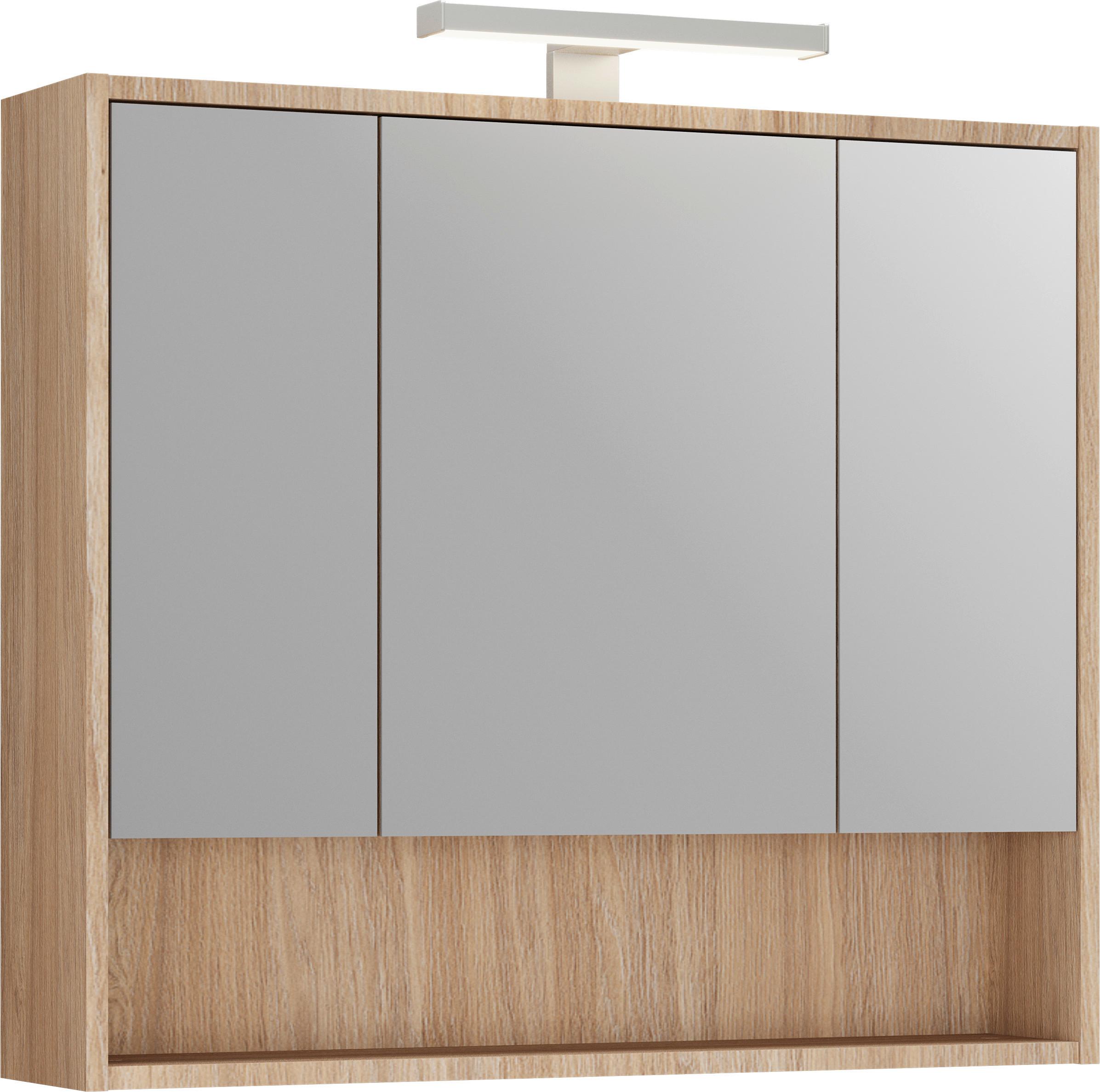 Spiegelschrank Andora Eichefarben B: 80 cm - Eichefarben, MODERN, Glas/Holzwerkstoff (80/74/22cm) - Stylife