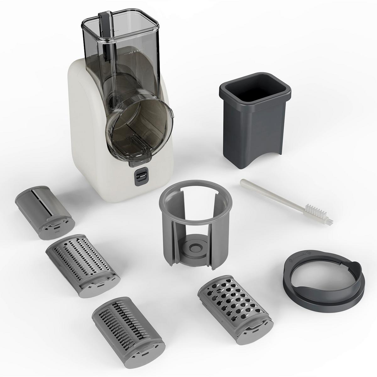 Reibe, 80w, Inkl. Aufsätze Skr 800 - Dunkelgrau/Weiß, Basics, Kunststoff (13/29,7/16,5cm) - Silva Homeline