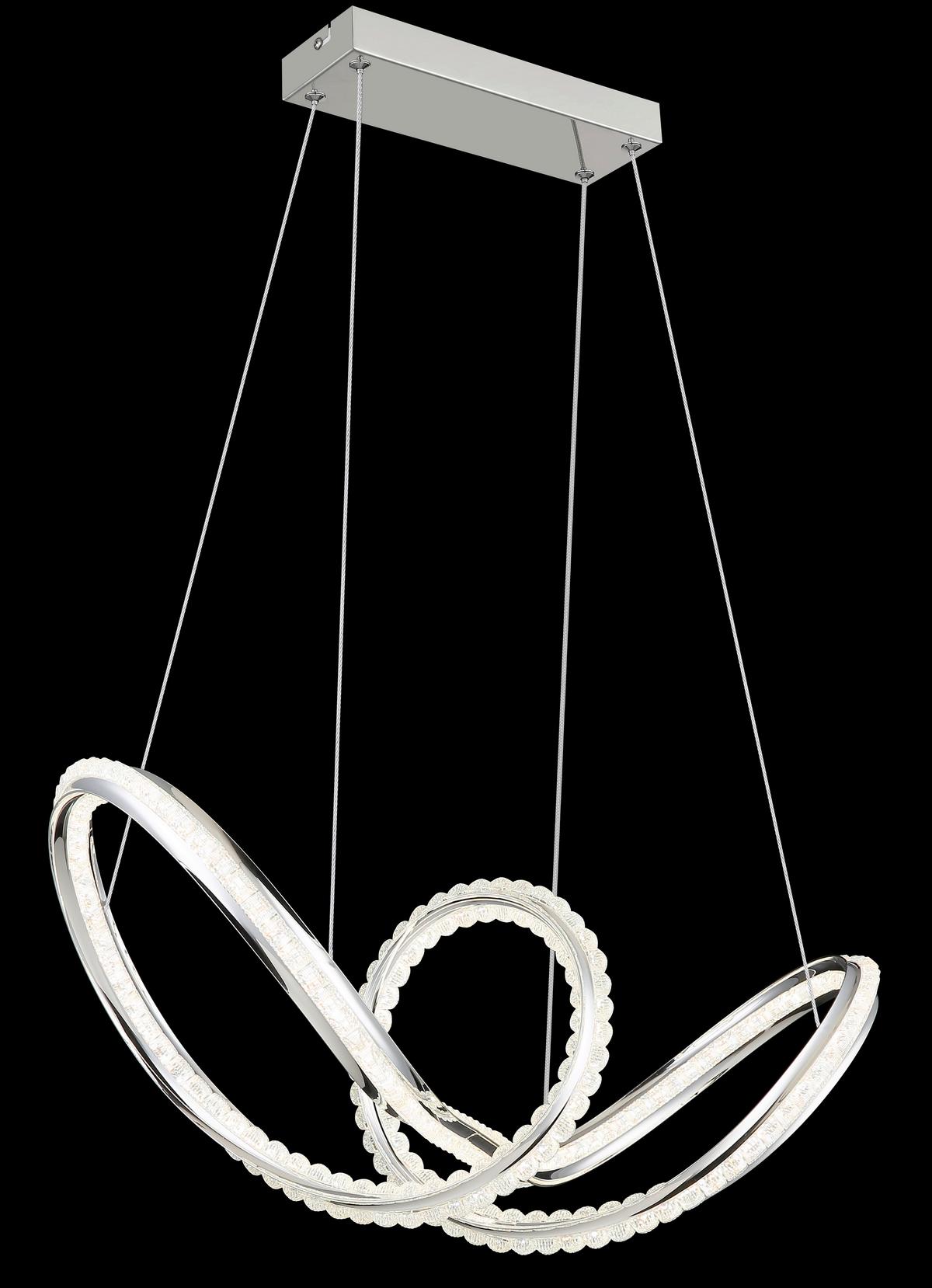 Led-hängeleuchte Memory-Funktion - Klar/Chromfarben, Design, Kunststoff/Metall (60/28/120cm) - Globo