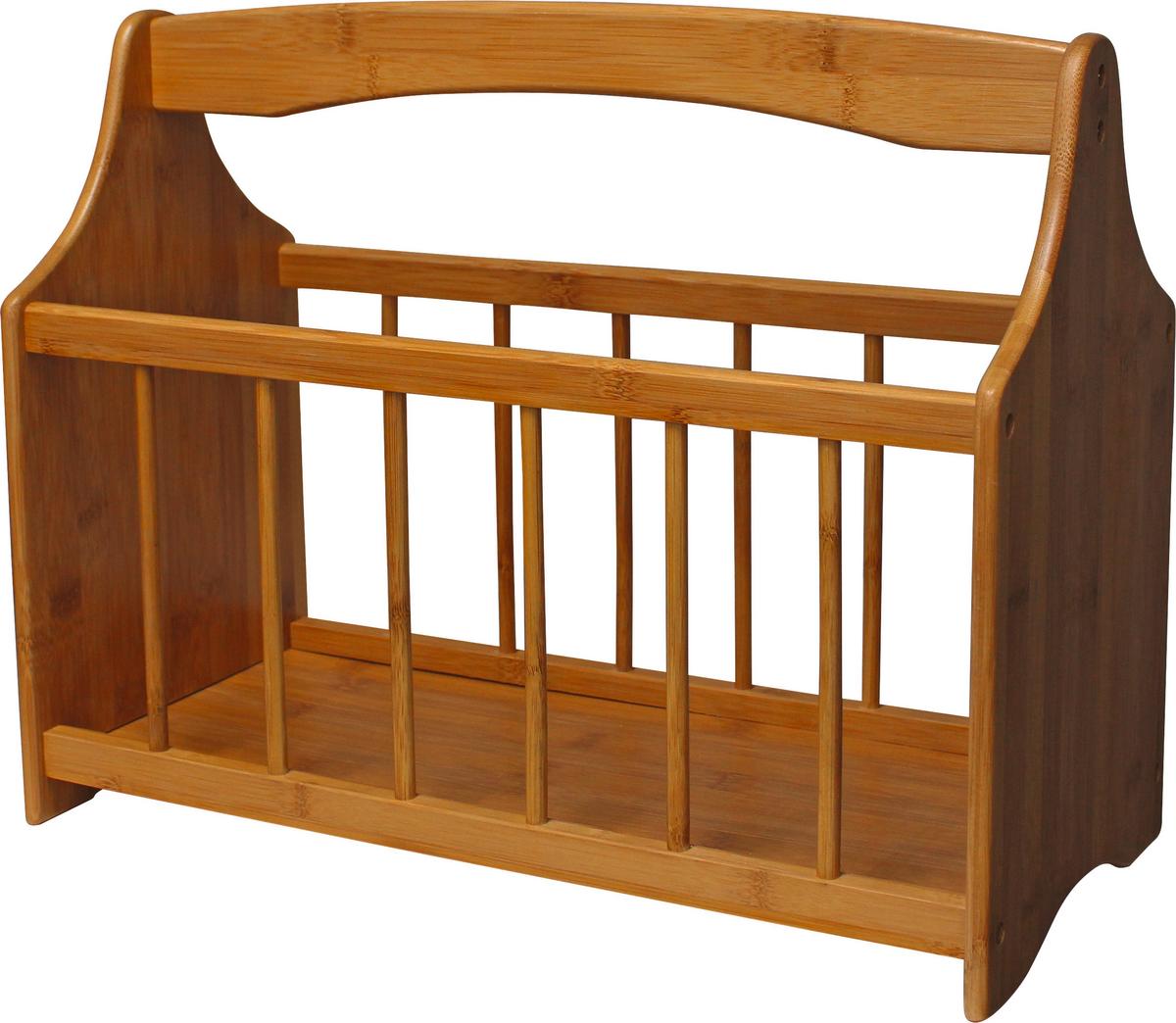 Zeitungsständer Zeta Bambus Natur B: 43 cm mit Tragegriff - Naturfarben, MODERN, Holz (43/34/20,5cm)