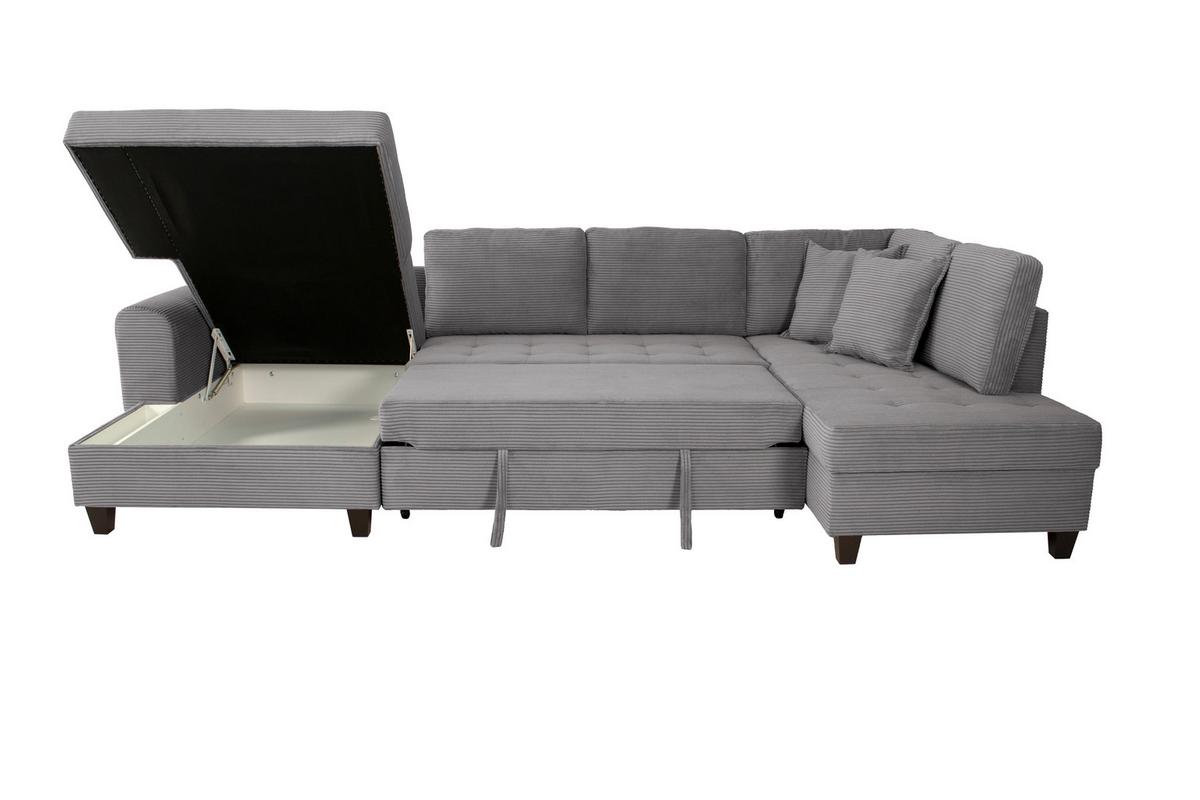 Wohnlandschaft Moritz Grau U-Form: 155x324x178 cm - Grau, Trend, Textil (155/324/178cm)