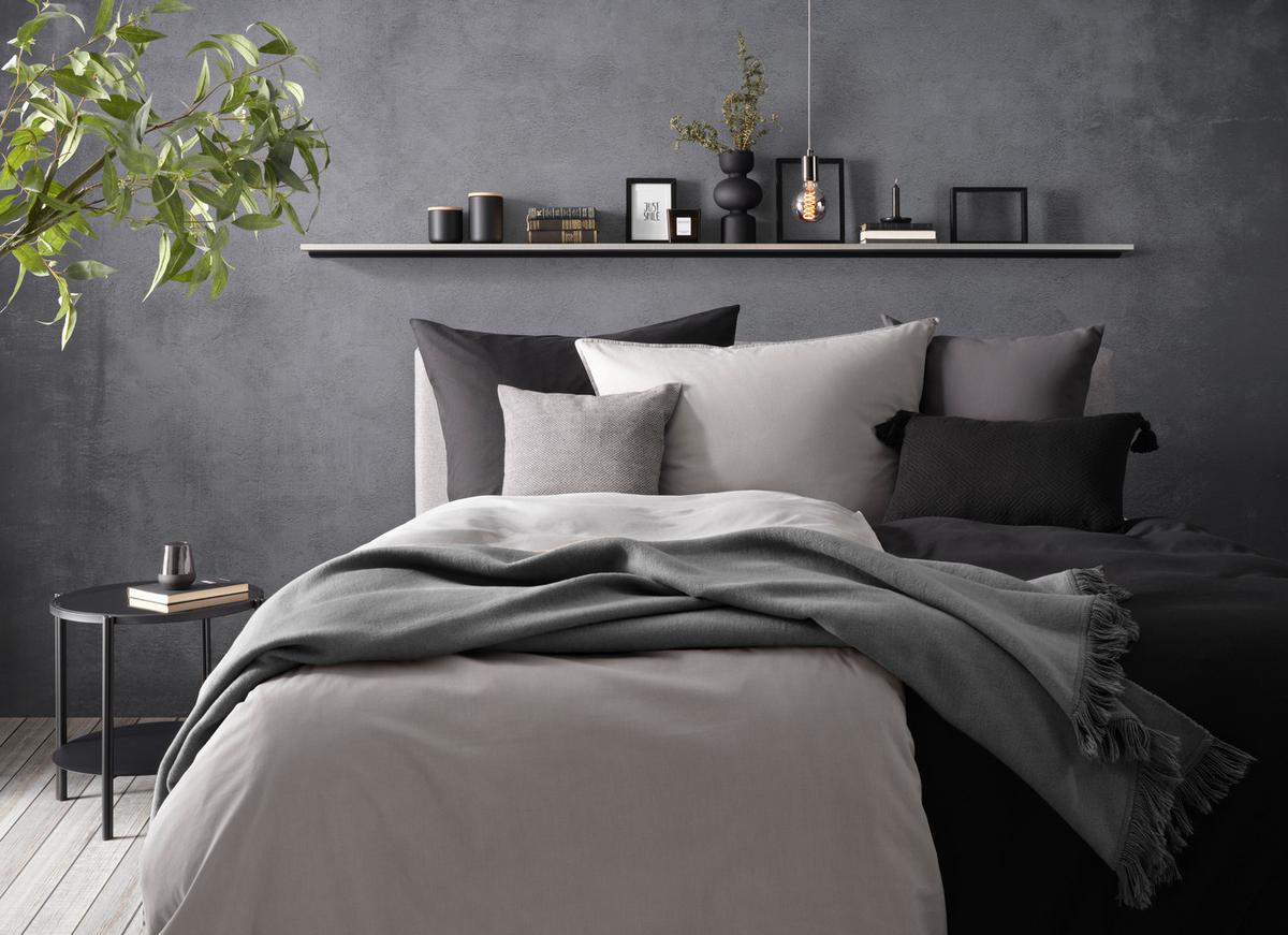 POVLEČENÍ Iris, 140/200cm, černá - černá, Moderní, textil (140/200cm) - Modern Living