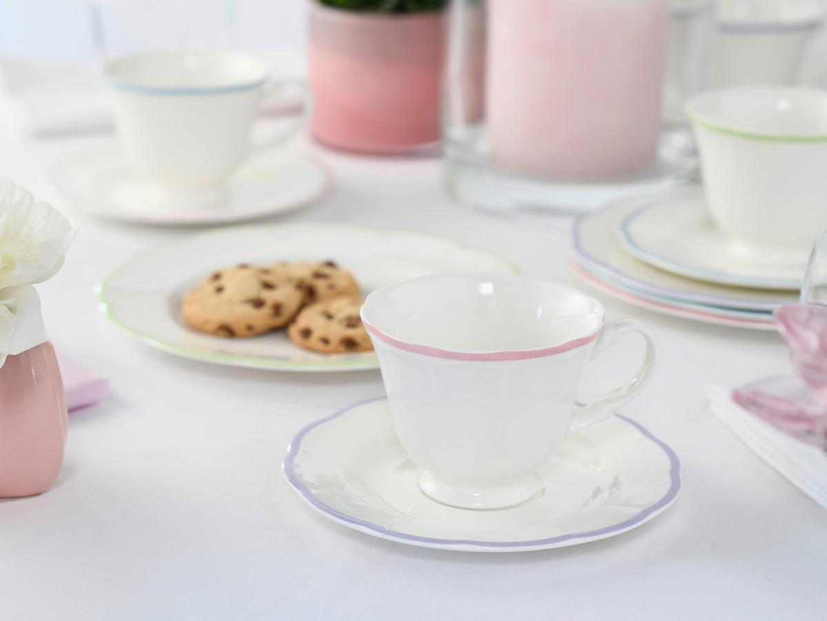 Kaffeeservice 12-teilig. Steingut, multicolor - Hellrosa/Lila, Basics, Keramik - Creatable