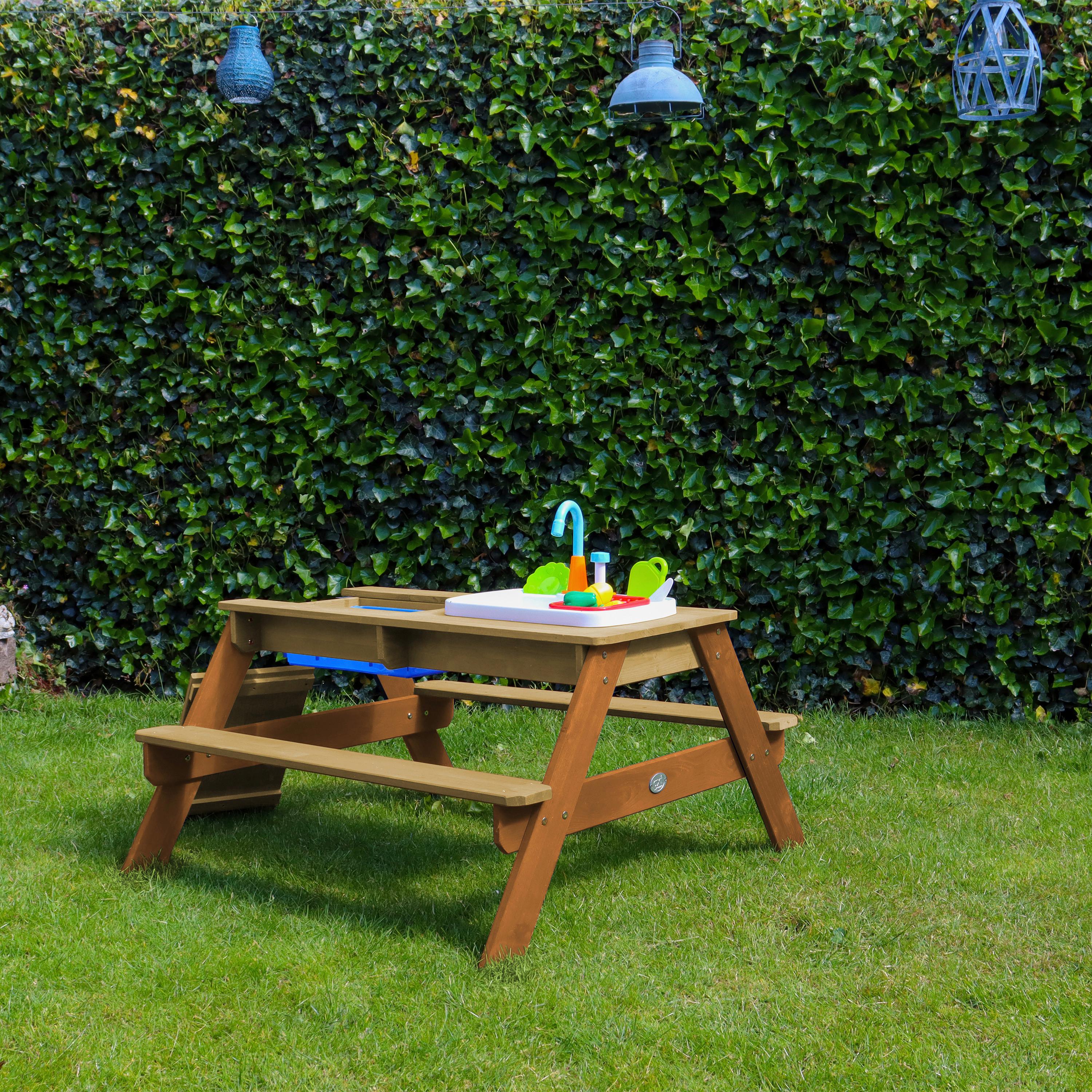 Sand- Und Wassertisch A031.030.00 - Braun, KONVENTIONELL, Holz/Kunststoff (97,5/50/95cm) - Ambia Garden
