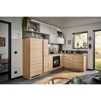 Eckküche Ip2200/Ip3150 - Eichefarben/Hellgrau, Design, Holzwerkstoff (278/185cm) - Impuls