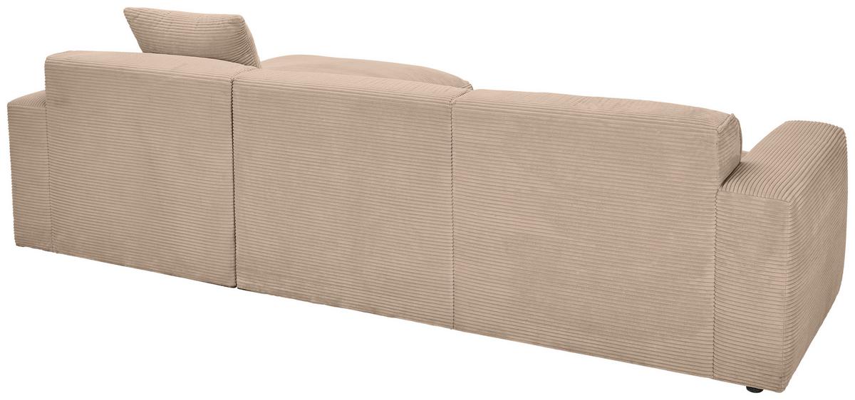 Ecksofa Pearl - Hellbraun/Schwarz, Design, Textil (303/196cm) - Livetastic