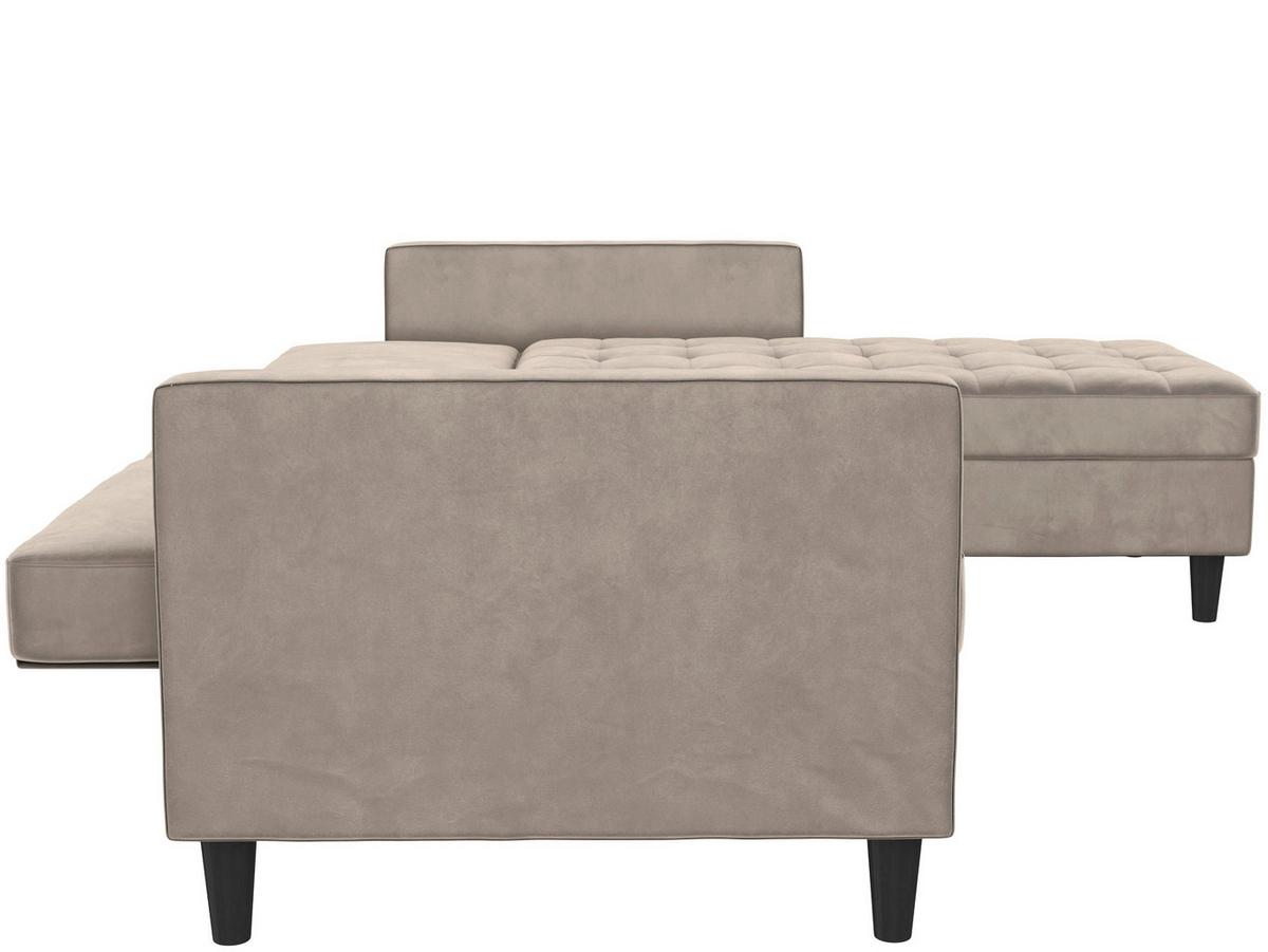 Ecksofa Palermo Taupe, mit Stauraum - Taupe/Schwarz, Basics, Textil (213/154cm) - Livetastic