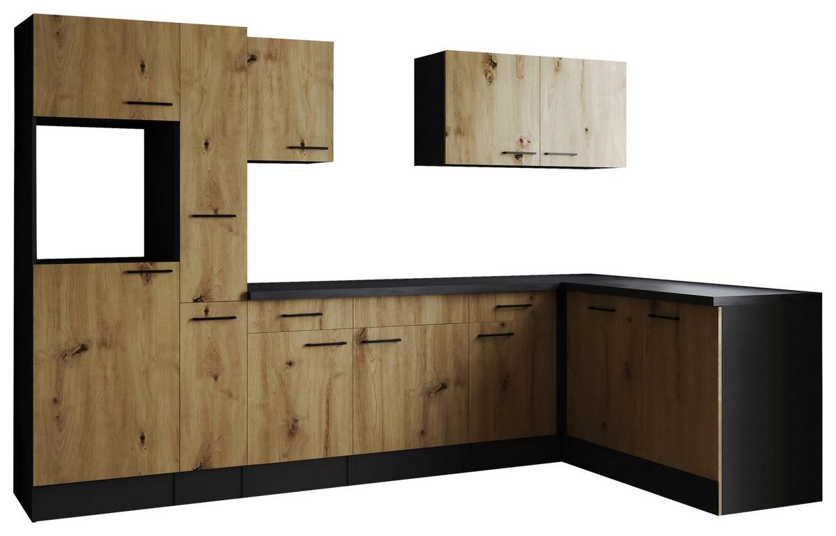 Eckküche Oliver Artisan Dekor S: 310x172 cm - Eiche Artisan/Grau, Design, Holzwerkstoff (310/172cm) - Respekta