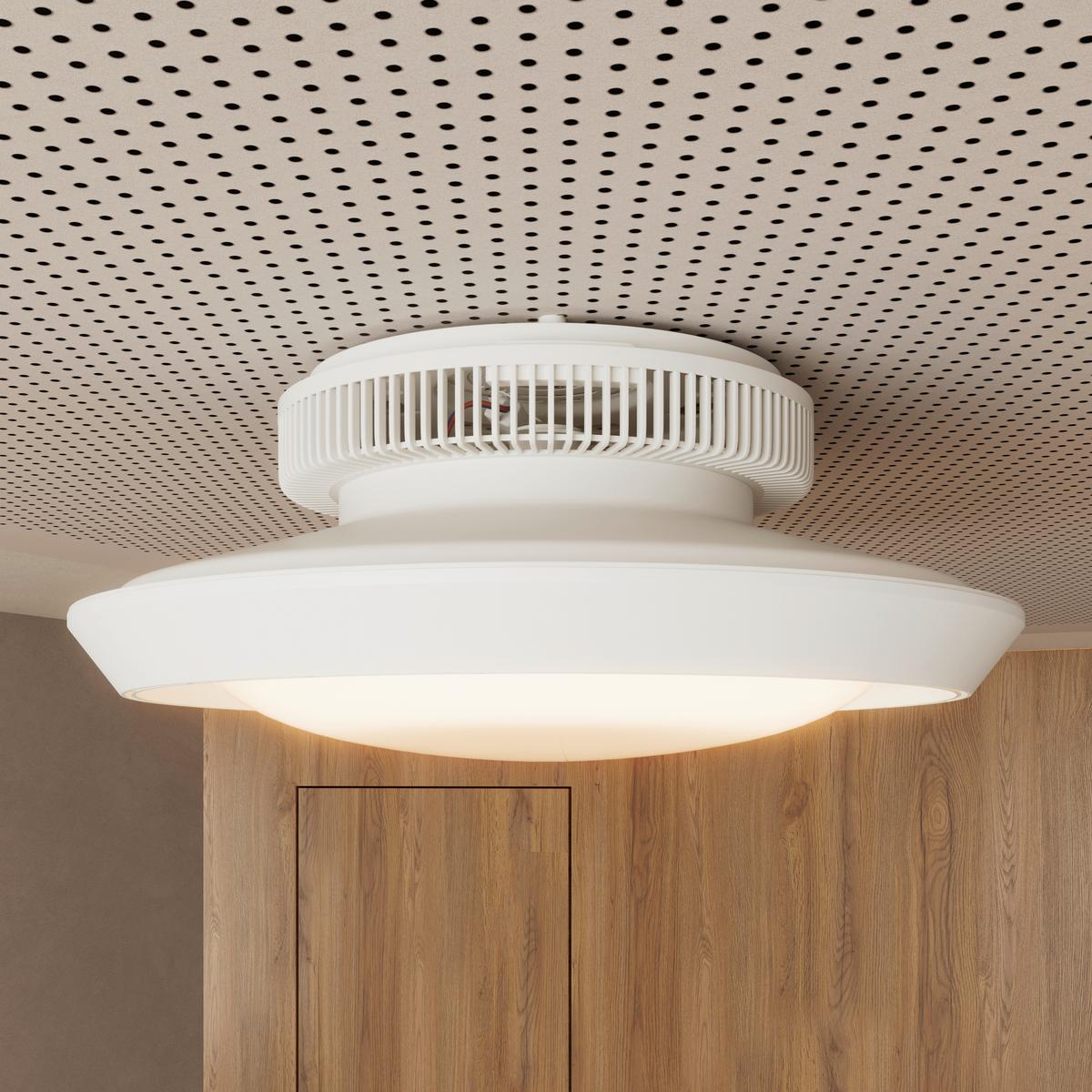 DECKENVENTILATOR CAROLIN - Chromfarben/Weiß, Basics, Kunststoff (42/18cm) - Luca Bessoni