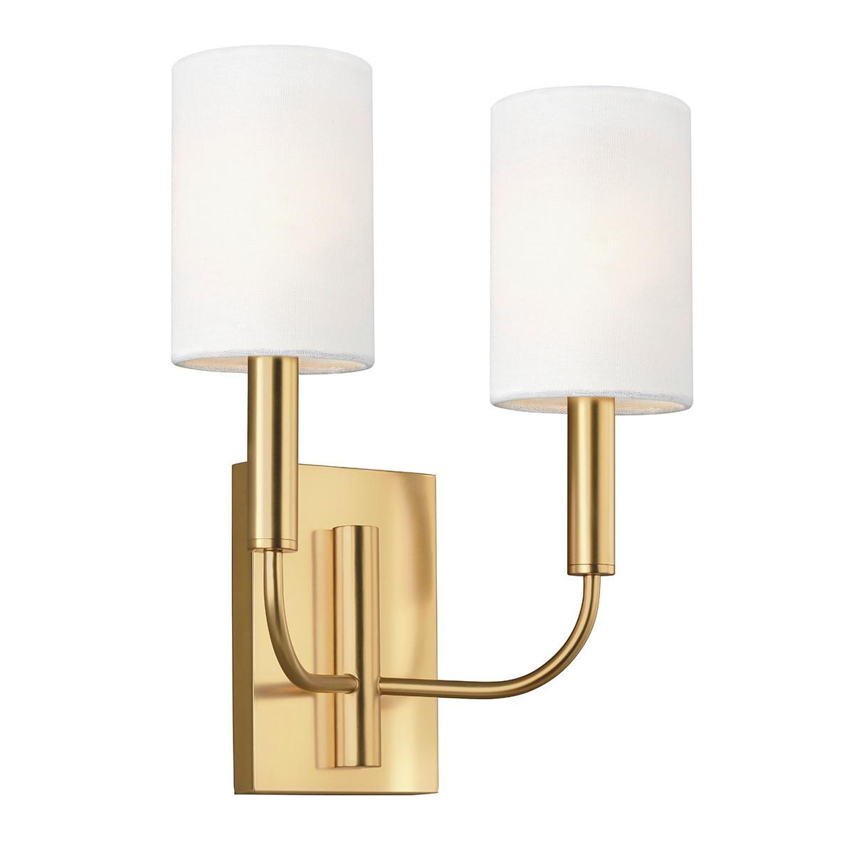 Wandleuchte Brianna 2-Flammig Stahl Messingfarben - Messingfarben, Design, Metall (28.9/16,5/35,9cm) - Elstead Lighting
