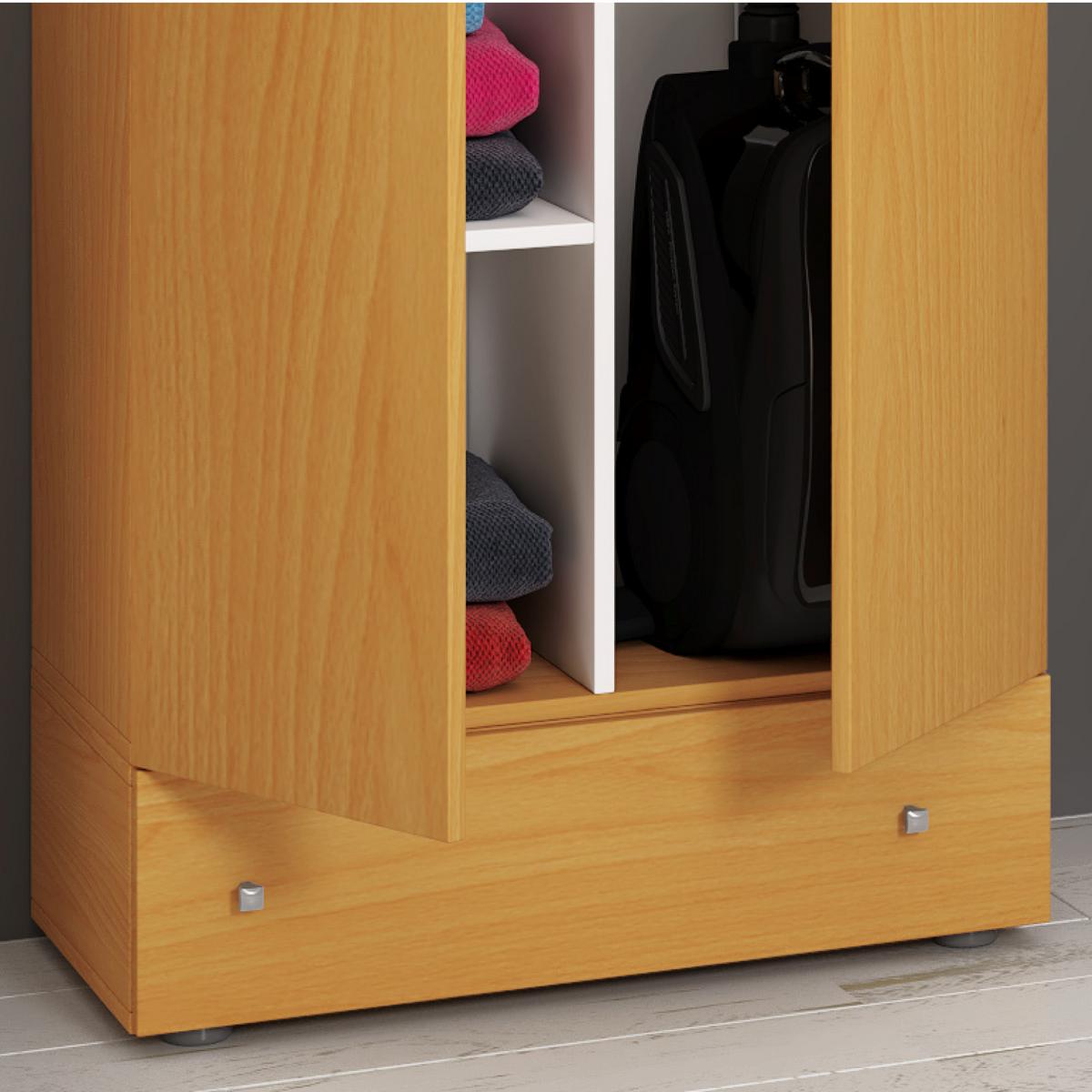 Mehrzweckschrank Lona XXL Buche Dekor BxH: 70x240 cm - Buchefarben/Schwarz, MODERN, Holzwerkstoff (70/240/39cm) - MID.YOU