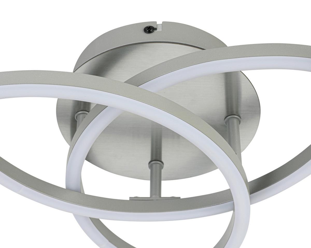 STROPNÉ LED SVIETIDLO ROLAND - strieborná/niklová, Modern, kov/plast (47/38,5/8cm) - Mömax