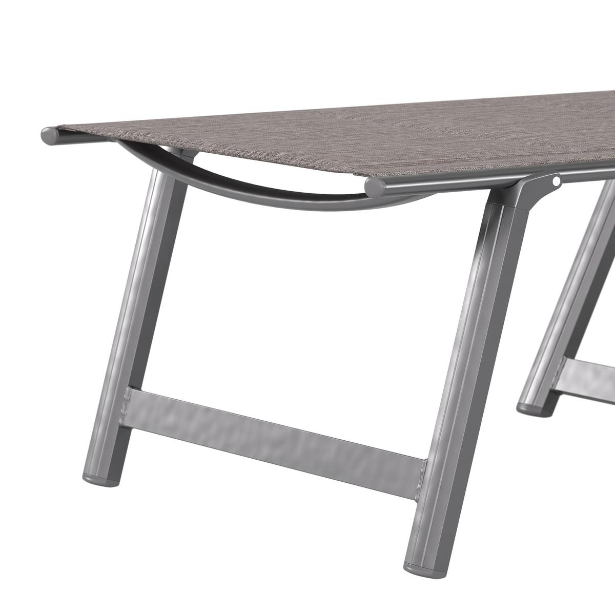 Sonnenliege Verena New Metall/Textil verstellbar - Dunkelgrau, MODERN, Textil/Metall (70/103/146cm) - Beldano