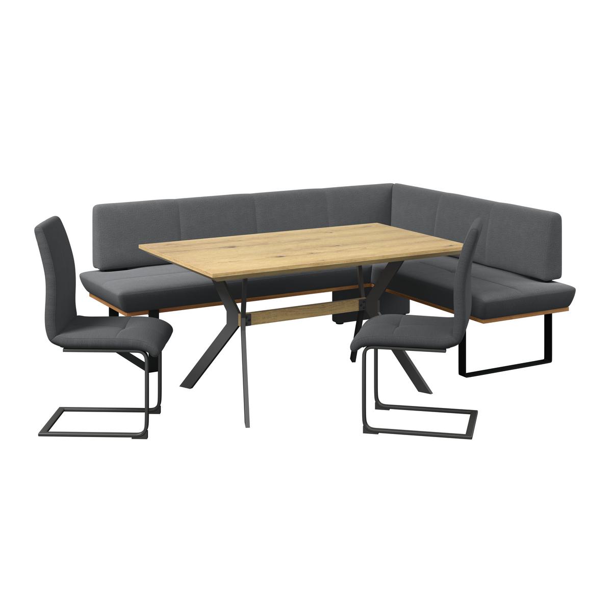 Eckbank Tristan Webstoff schwarz, S:245x175cm - Schwarz, MODERN, Holz/Textil (245/175cm) - James Wood