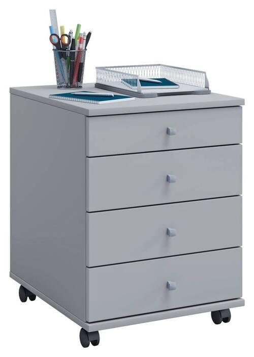 Rollcontainer Grau Lona Mini 42x57x50 Cm - Grau, Basics, Holzwerkstoff/Kunststoff (42/57/50cm) - MID.YOU
