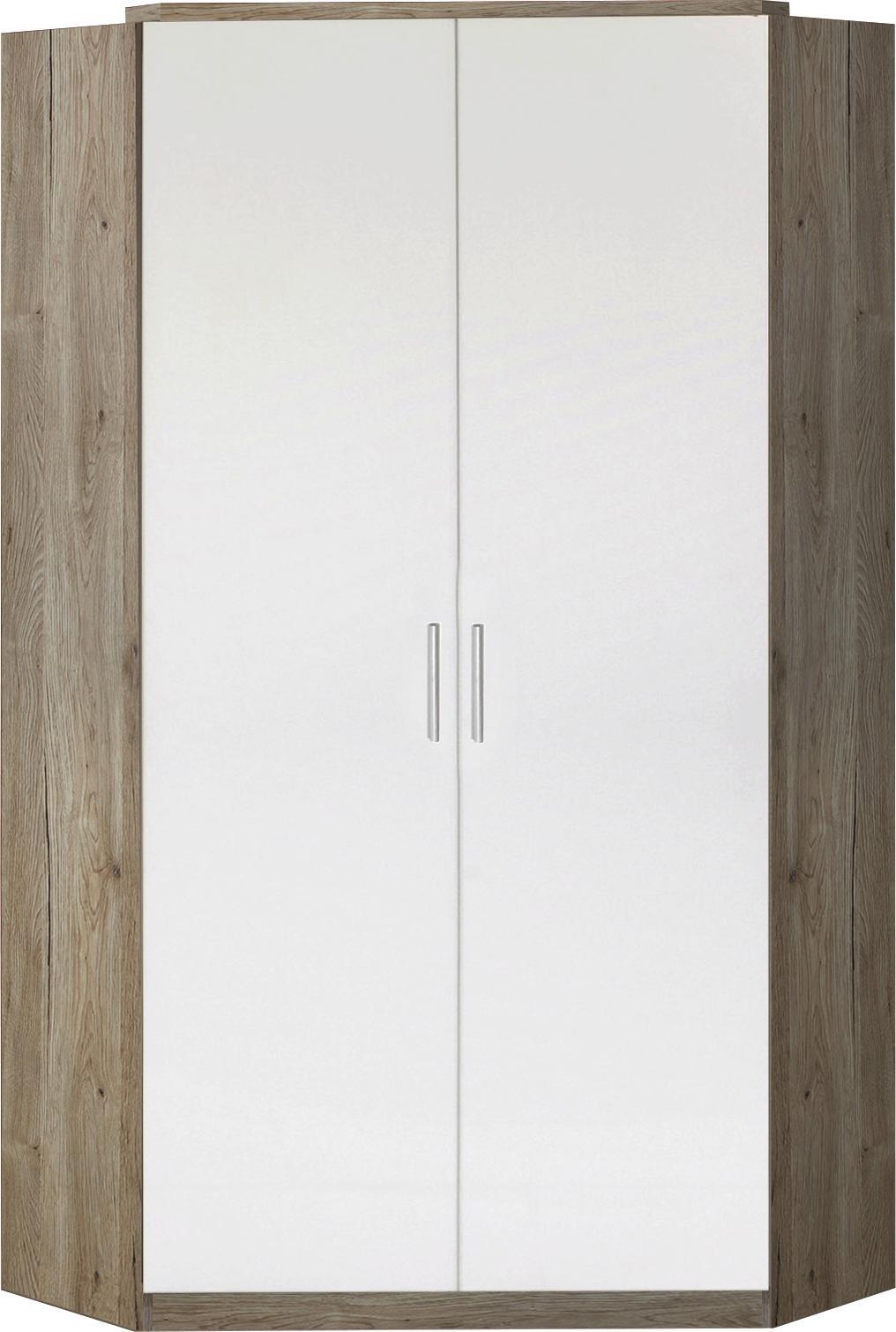 Begehbarer Eckschrank Young B: ca. 95 cm - Eichefarben/Weiß, Design, Holzwerkstoff (95/198/95cm) - Carryhome