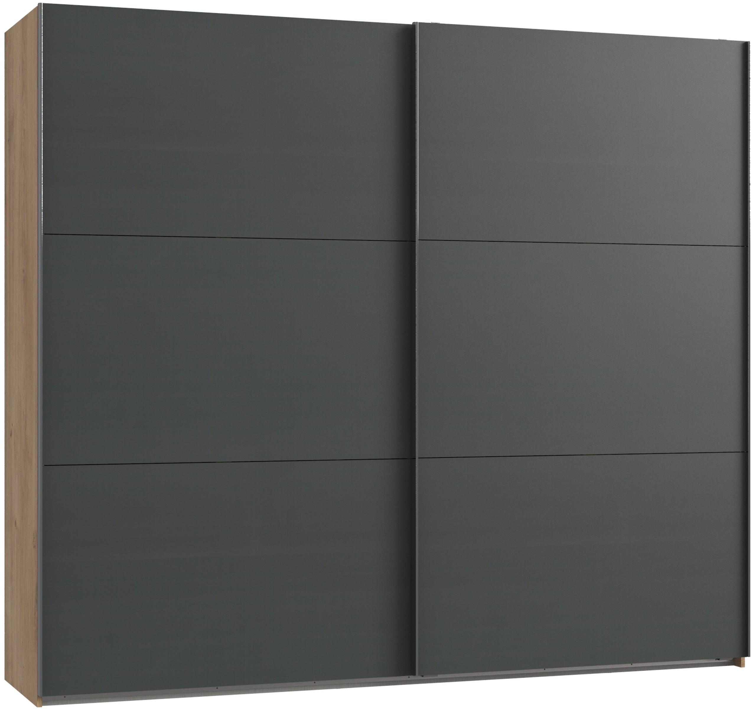 Schwebetürenschrank B: 200 Cm Level 36a Eiche Dekor/graphit - Eichefarben/Graphitfarben, MODERN, Holzwerkstoff (200/216/65cm) - MID.YOU