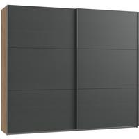 Schwebetürenschrank B: 200 Cm Level 36a Eiche Dekor/graphit - Eichefarben/Graphitfarben, MODERN, Holzwerkstoff (200/216/65cm) - MID.YOU