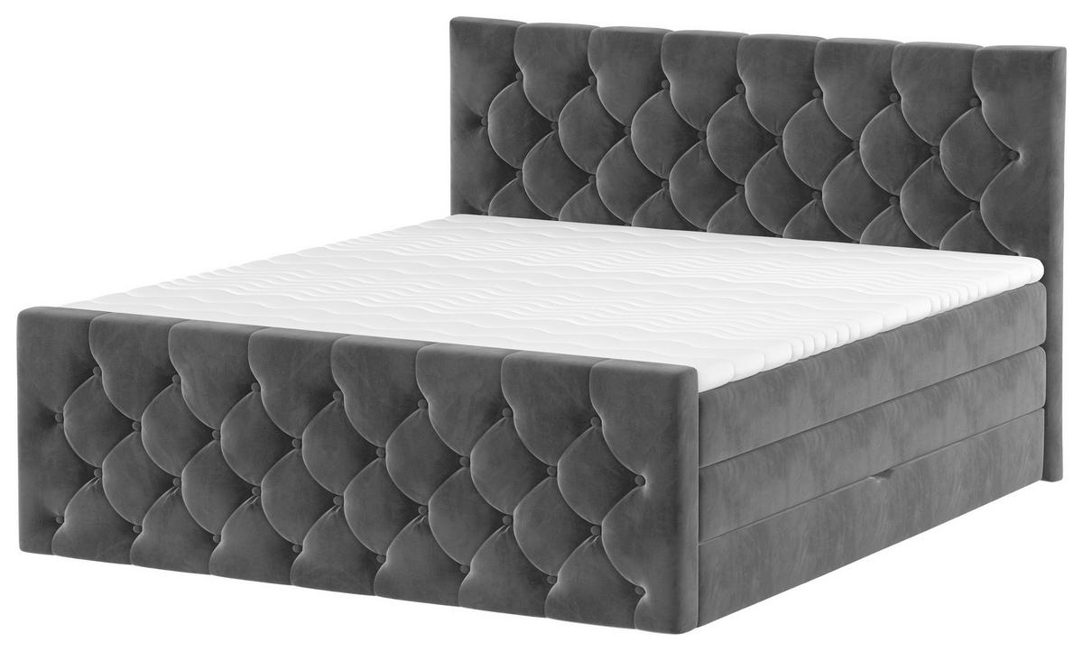 Boxspringbett Swing 20 Schwarz 140x200 Cm H2 - Beige/Schwarz, ROMANTIK / LANDHAUS, Textil (140/200cm) - James Wood