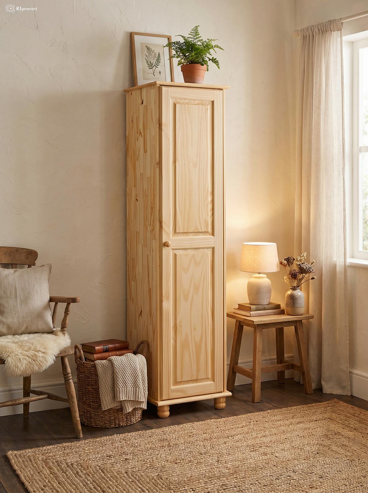 KLEIDERSCHRANK KLEIDERSCHRANK 1 TÜ KIEFER - Naturfarben, Basics, Holz (45/177/52cm) - Livetastic