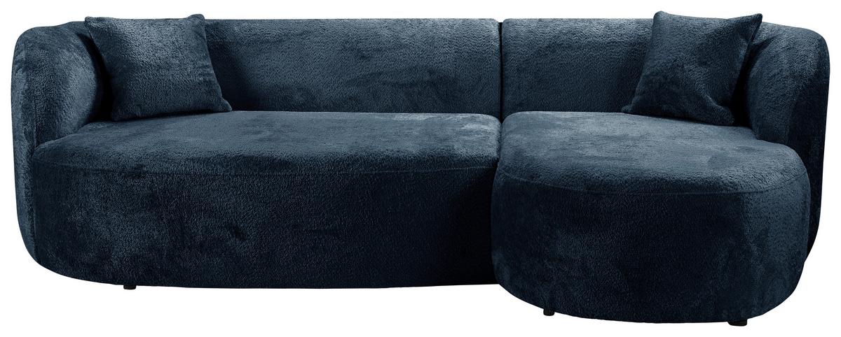 Ecksofa Flick Blau/Schwarz, 264 cm - Blau/Schwarz, Design, Textil (264/143cm) - MID.YOU