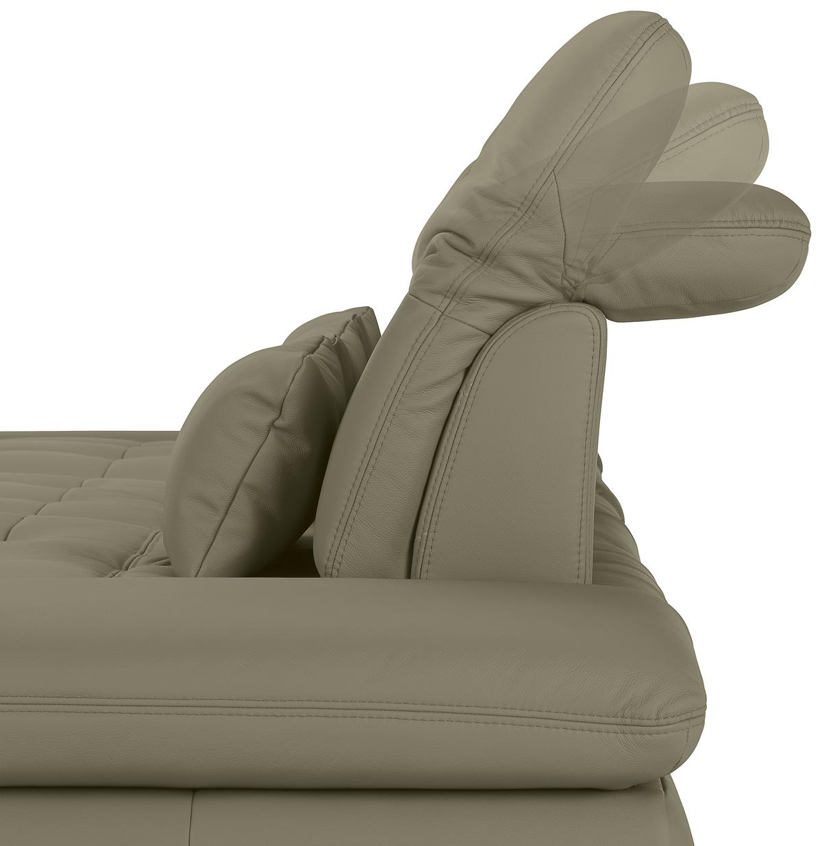 Rohová sedačka SANFINO, ľavá, sivá pravá koža - sivá/chrómová, Konventionell, kov/koža (199/79-96/305cm) - Premium Living