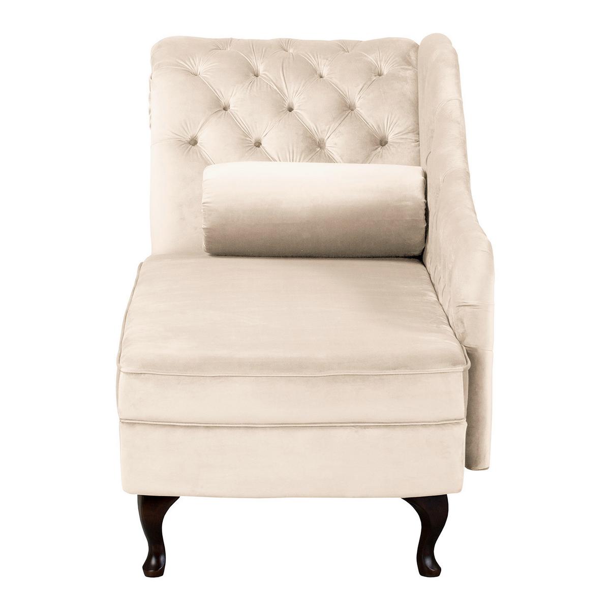 Récamiere Pako Creme B: 185cm - Creme/Braun, Design, Textil (185/93/75cm) - Livetastic