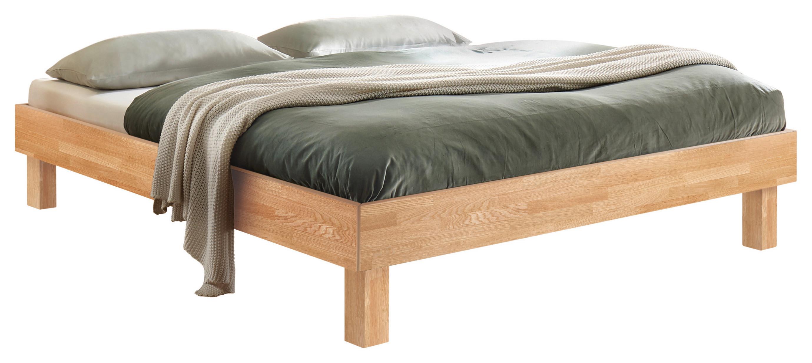 Bett Rapallo Eiche Bianco 120x200 cm - Eiche Bianco/Eichefarben, Natur, Holz (120/200cm) - Hasena