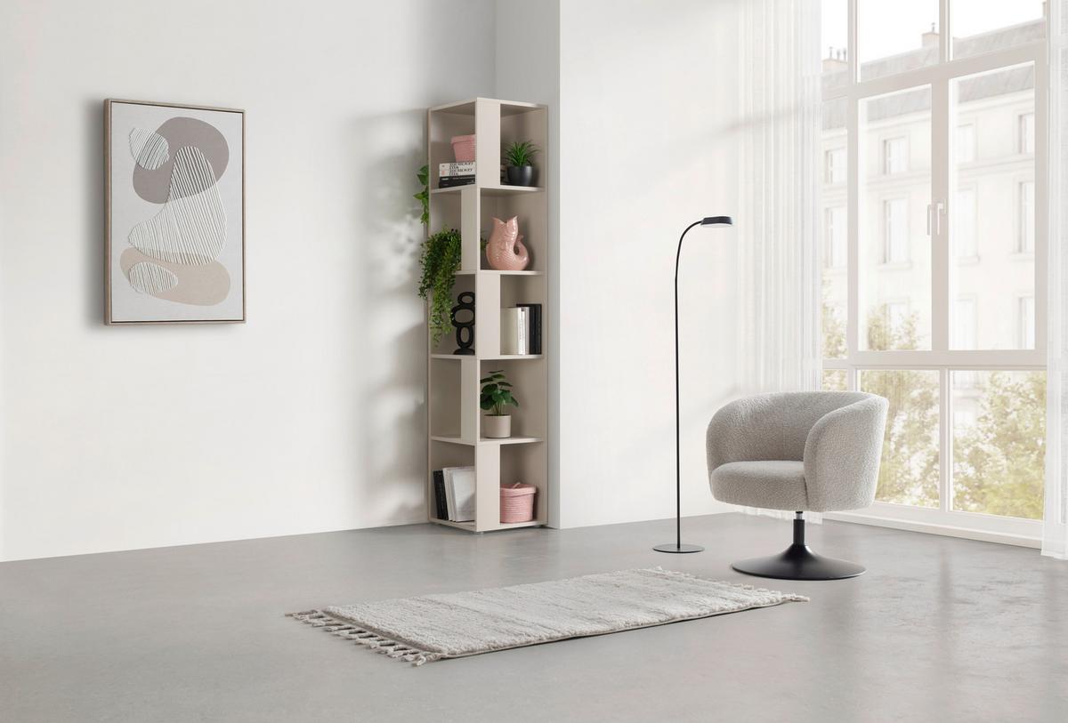 ROHOVÝ REGÁL KORNEL -EXKLUSIV- - kašmírová, Moderní, kompozitní dřevo (38/186,2/38cm) - Mömax