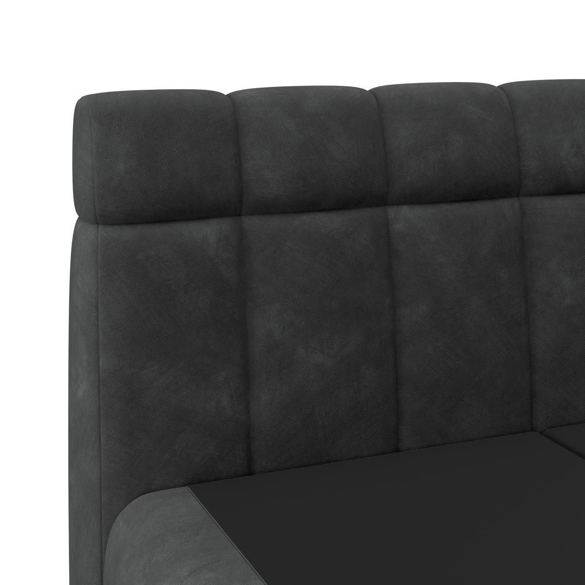 Boxspringbett Nobu O. Matratze Anthrazit, Lf: 160x200 Cm - Anthrazit/Schwarz, Trend, Holz/Textil (160/200cm)