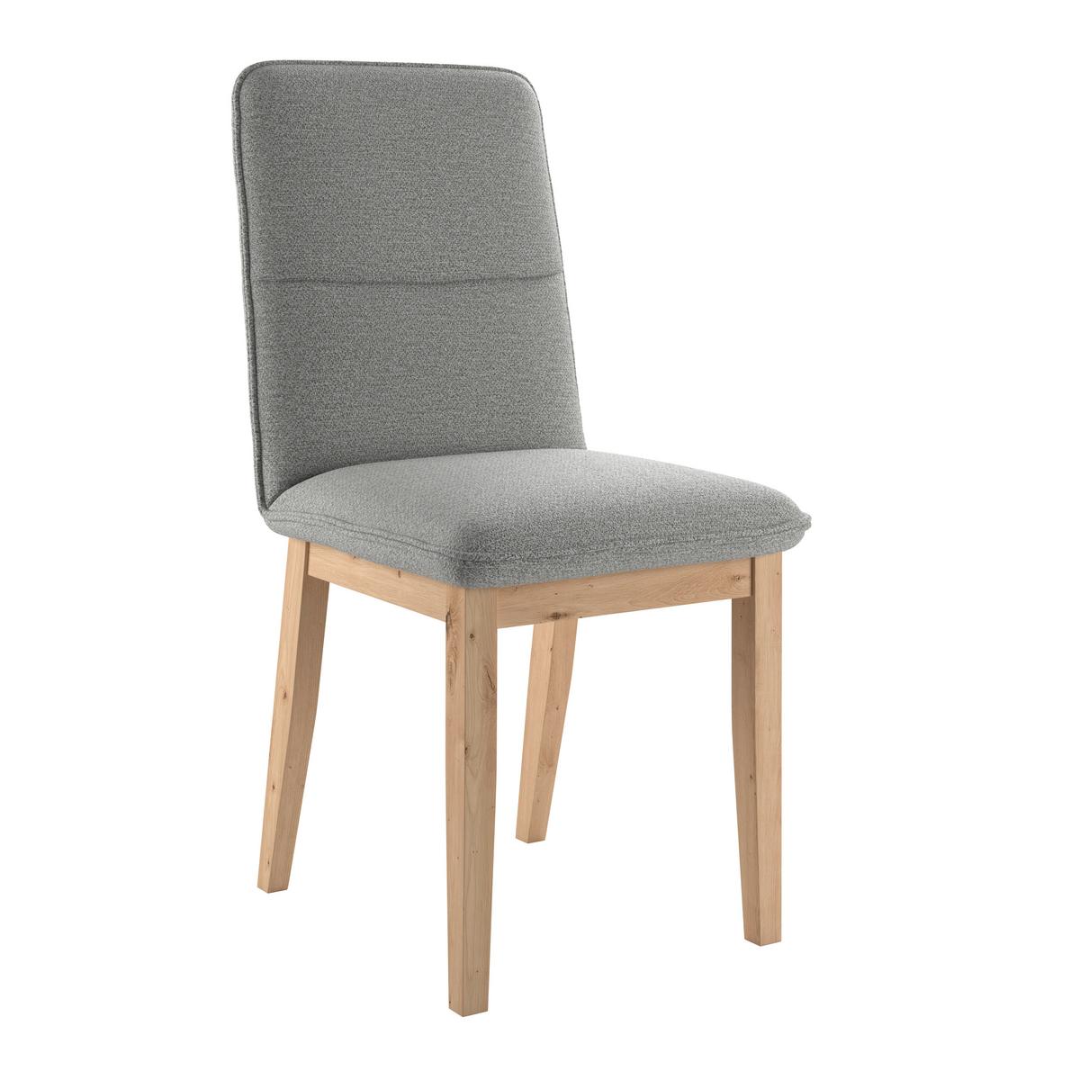 Vierfußstuhl Beluna Ii Webstoff Hellgrau, B: 47cm - Eichefarben/Hellgrau, KONVENTIONELL, Holz/Textil (47/91/56cm) - James Wood