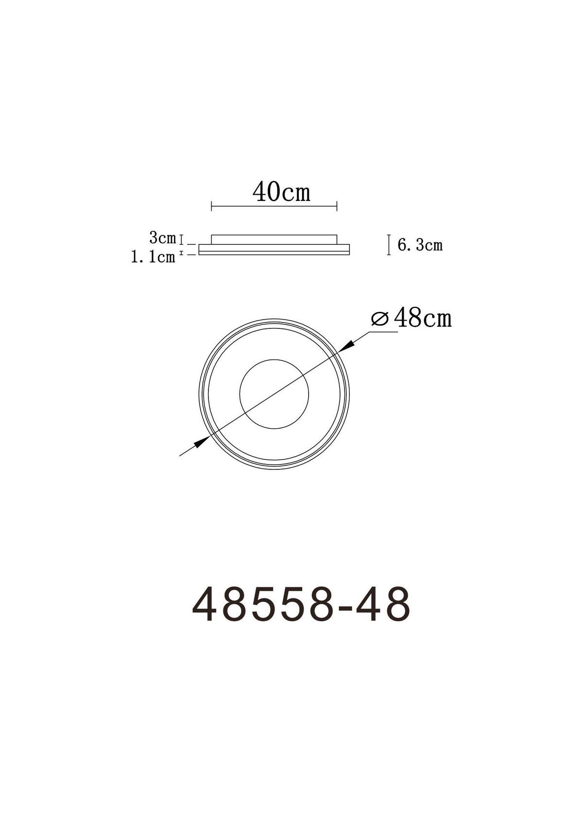 Led-deckenleuchte Eila Weiß Champagner D: 48 Cm - Champagner/Weiß, Design, Kunststoff/Metall (48/7,5cm) - Globo