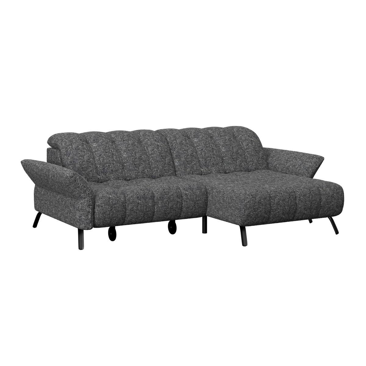 Ecksofa Coast Grau, 244x173cm - Schwarz/Grau, KONVENTIONELL, Holzwerkstoff/Textil (244/173cm)